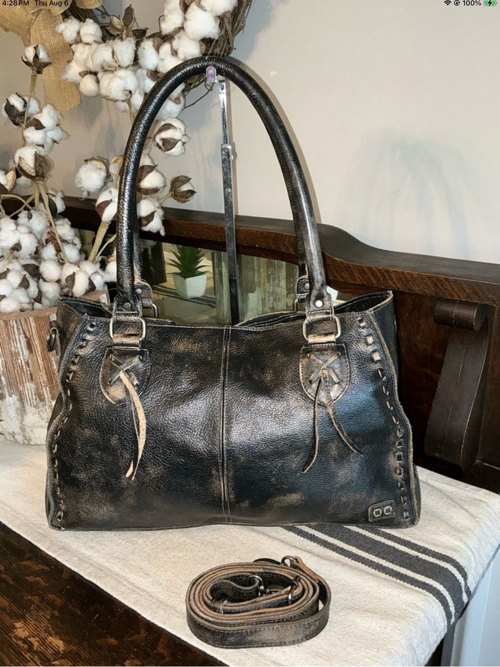 Bed Stu Rockababy Satchel Shoulder Crossbody Black Hand Wash MSRP $295